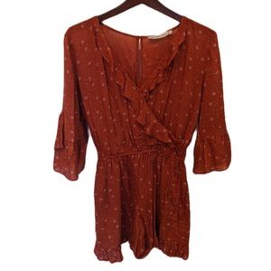 A&F rust colored romper